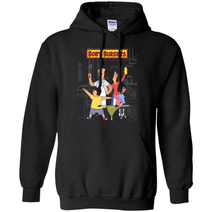 Family Group Hero Pose T-shirt Bob_s Burgers Black