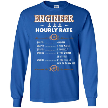 Engineer Hourly Rate Shirt For Mens Or Womens Royal