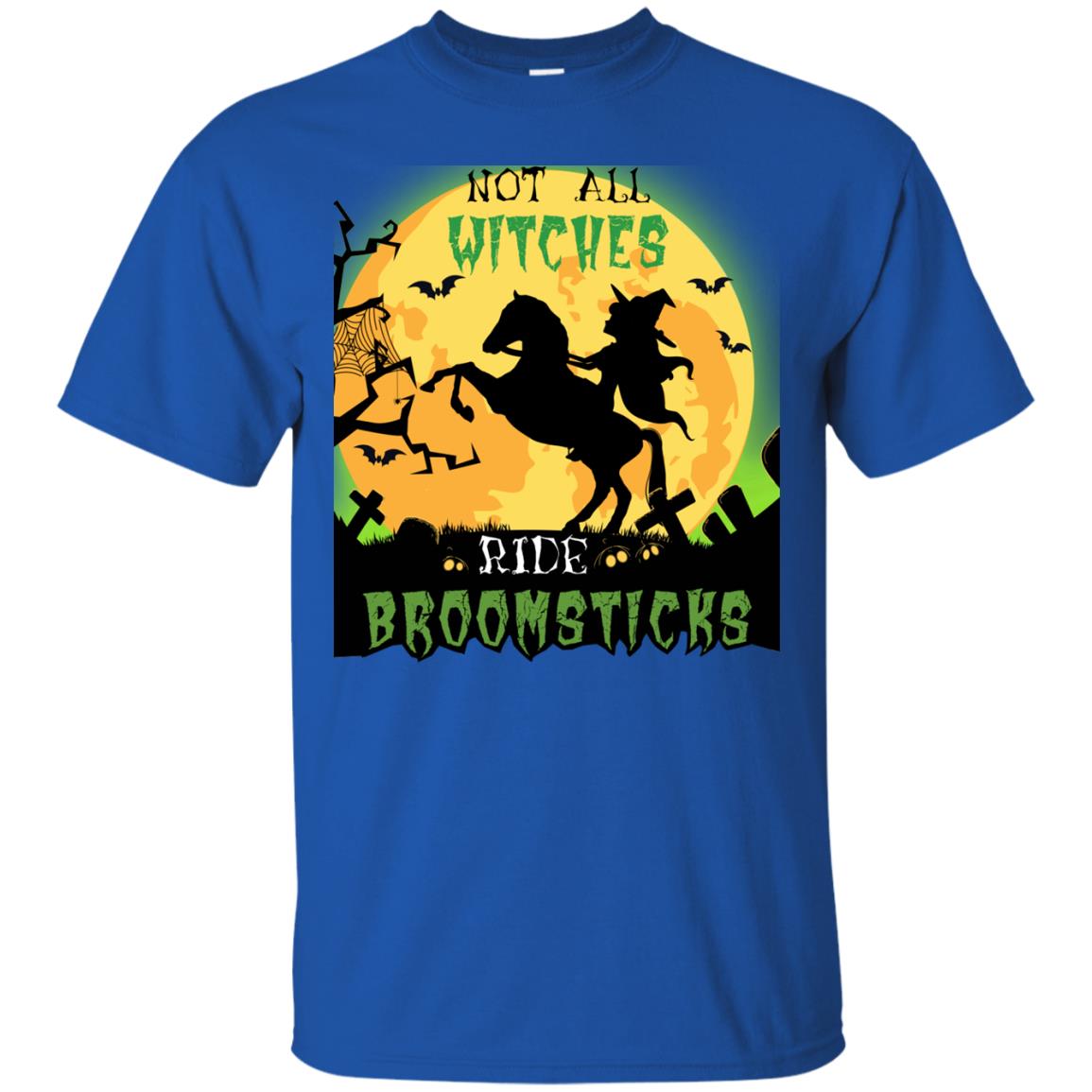 Not All Witches Ride Broomsticks Witches Ride A Horse Funny Halloween Shirt Royal