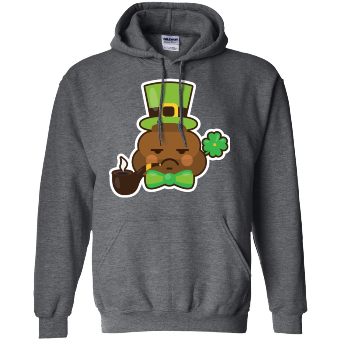 Saint Partick_s Day T-shirt Leprechaun Poop Emoji With Patrick Hat Dark Heather