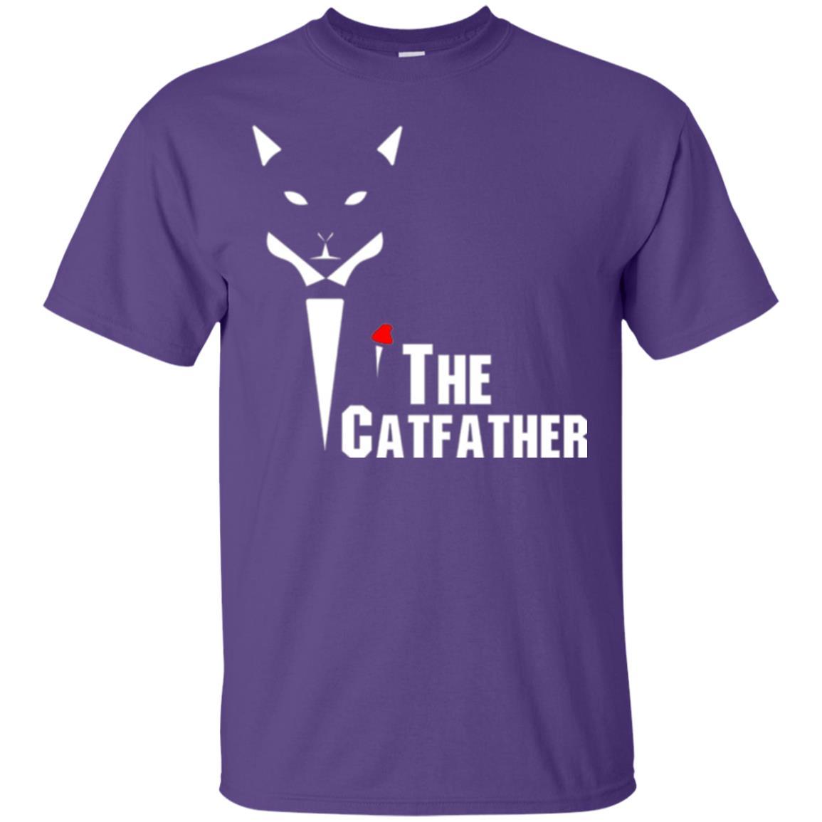 Cat Dad Lover T-shirt The Catfather T-shirt Purple
