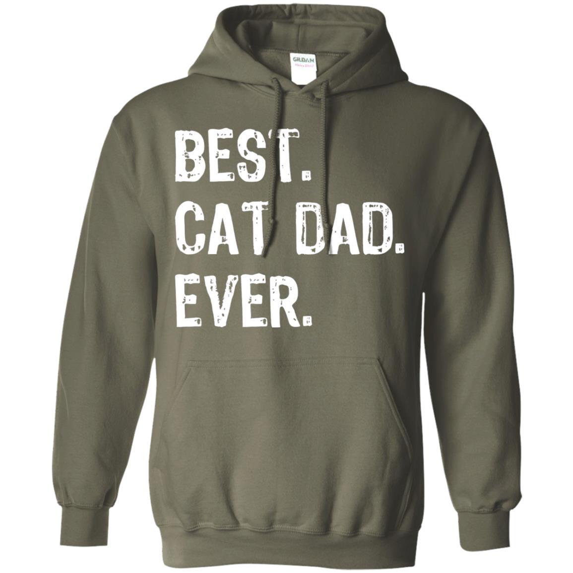 Cat Lover T-shirt Best Cat Dad Ever Military Green