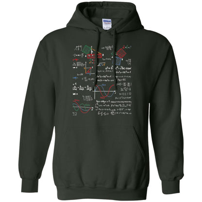 Math Lover T-shirt Formulas Cheat Sheet Forest Green