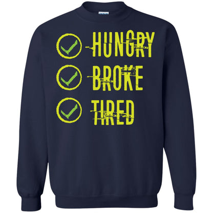 Hungry Broke Tired Check Mark T-shirt Navy