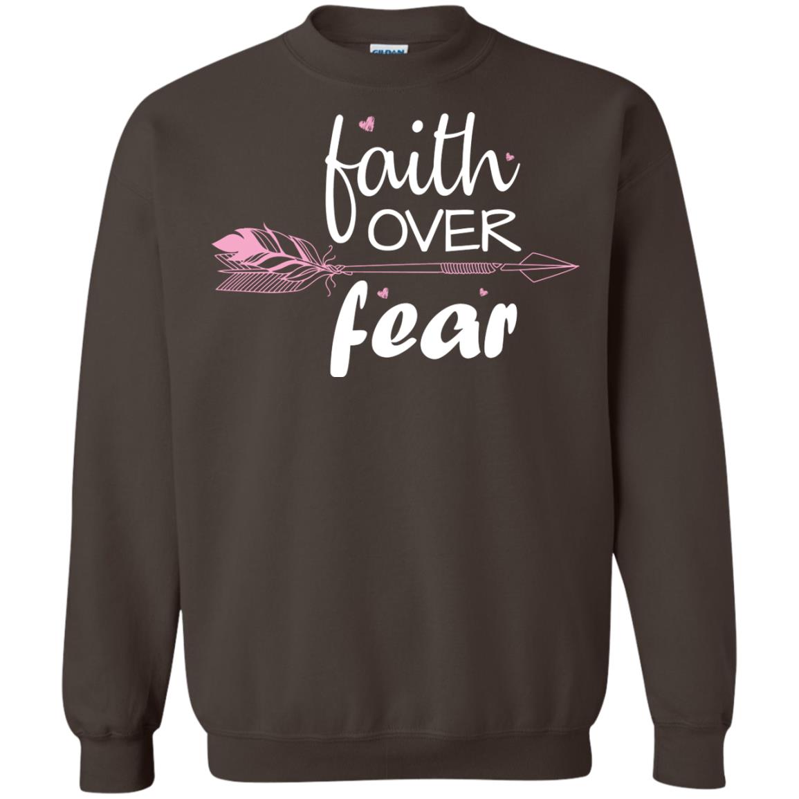 Faith Over Fear Arrow Christian Shirt Dark Chocolate