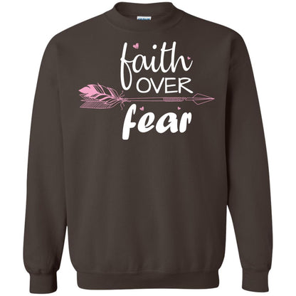 Faith Over Fear Arrow Christian Shirt Dark Chocolate
