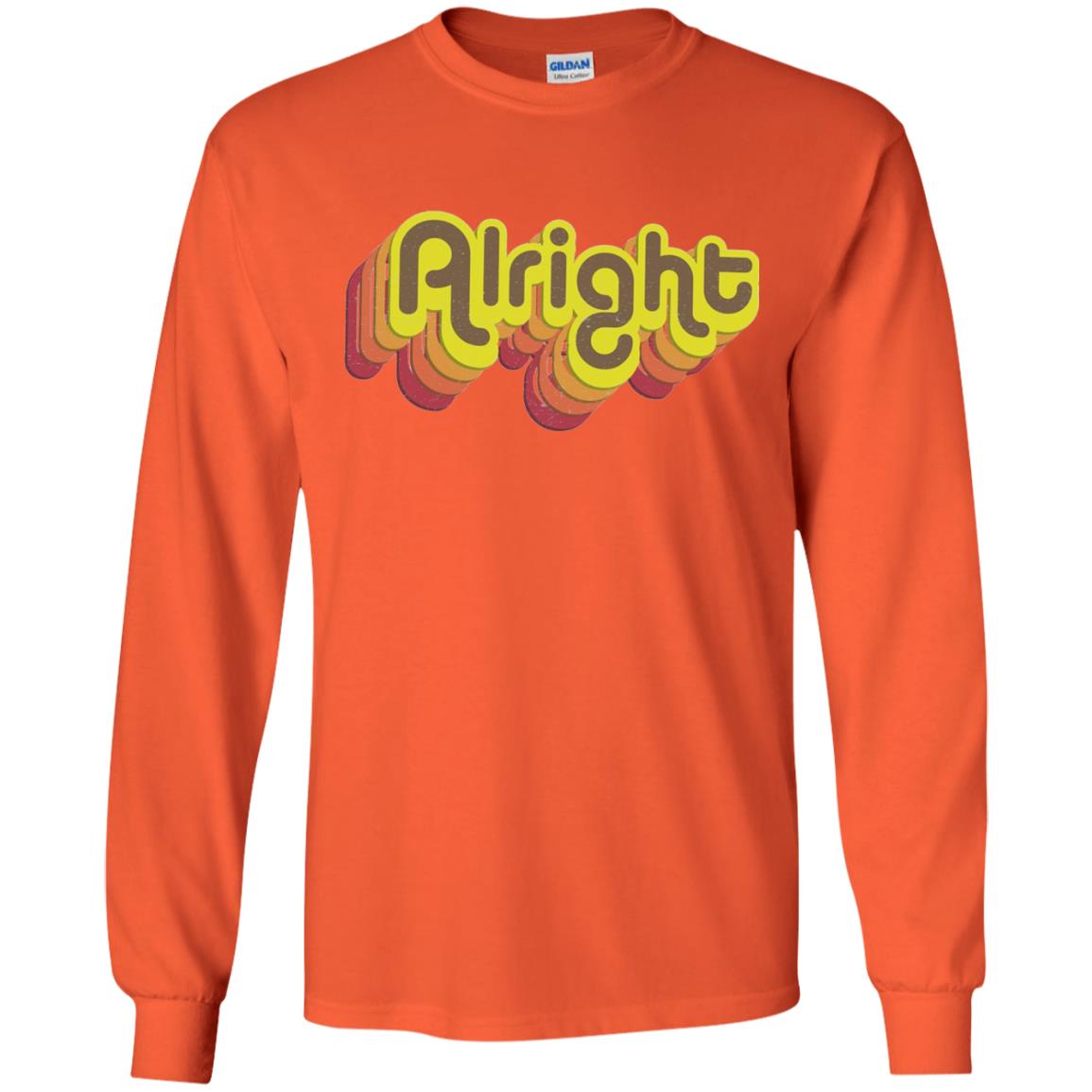 Alright Alright Shirt Funny Retro 70s Orange