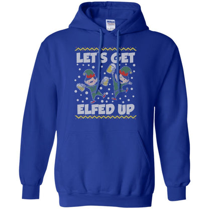 Christmas T-shirt Let's Get Elfed Up Royal