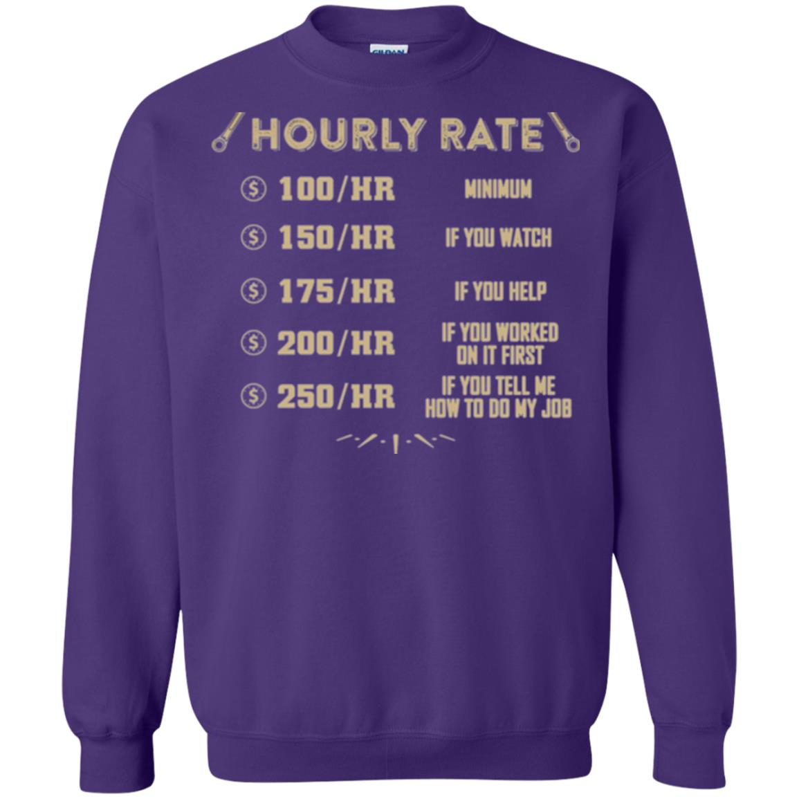 Mechanic T-shirt Mechanic Hourly Rate Purple