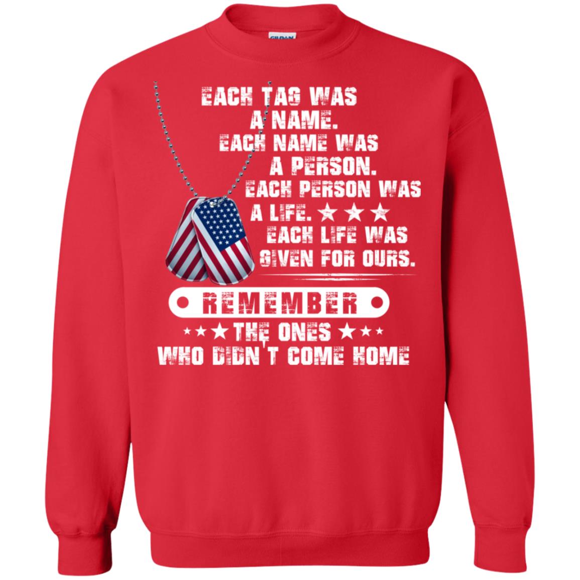Each Tag Was A Name. Each Name Was A Person. Each Person Was A Life Shirt Red