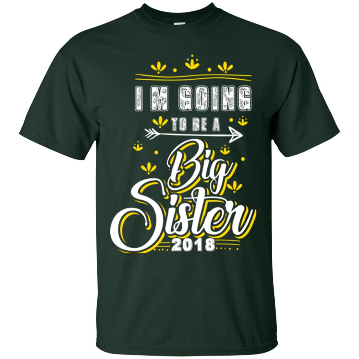 Family T-shirt I'm Going To Be A Big Sister 2018 Forest