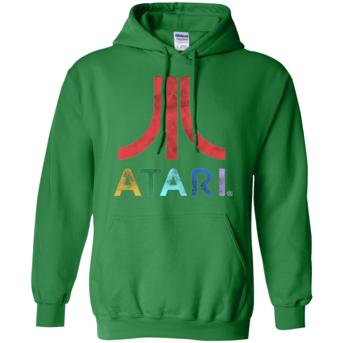 Colorful Retro Atari Gaming Logo T-shirt Irish Green