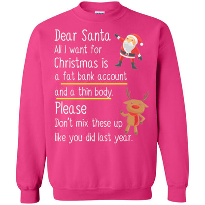 Christmas T-shirt Dear Santa All I Want For Christmas Heliconia