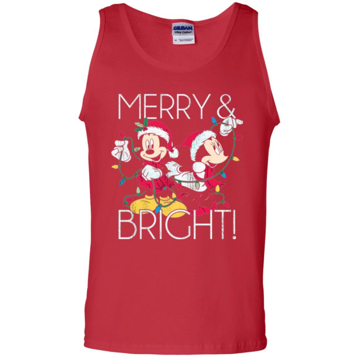 Disney Mickey Mouse T-shirt Merry And Bright Christmas Red