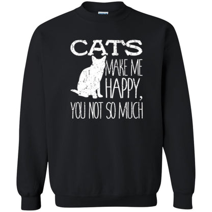 Cat Lover T-shirt Cats Make Me Happy You Not So Much Black