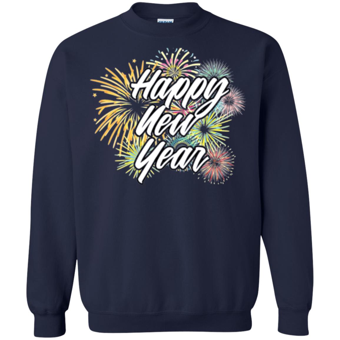 Happy New Year T-shirt Fireworks Navy