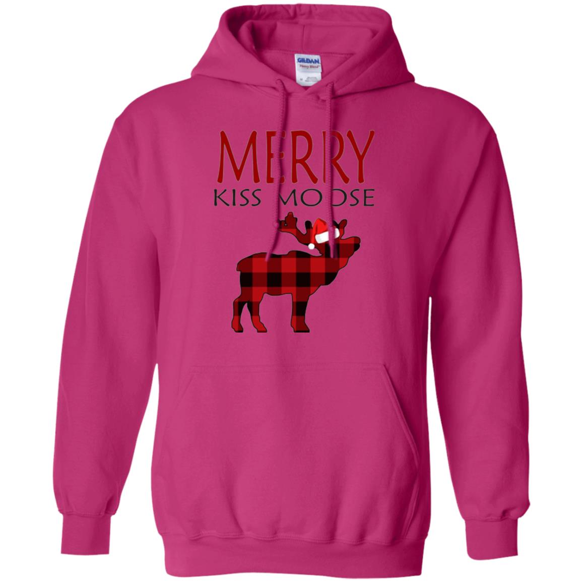 Christmas T-shirt Merry Kiss Moose Heliconia