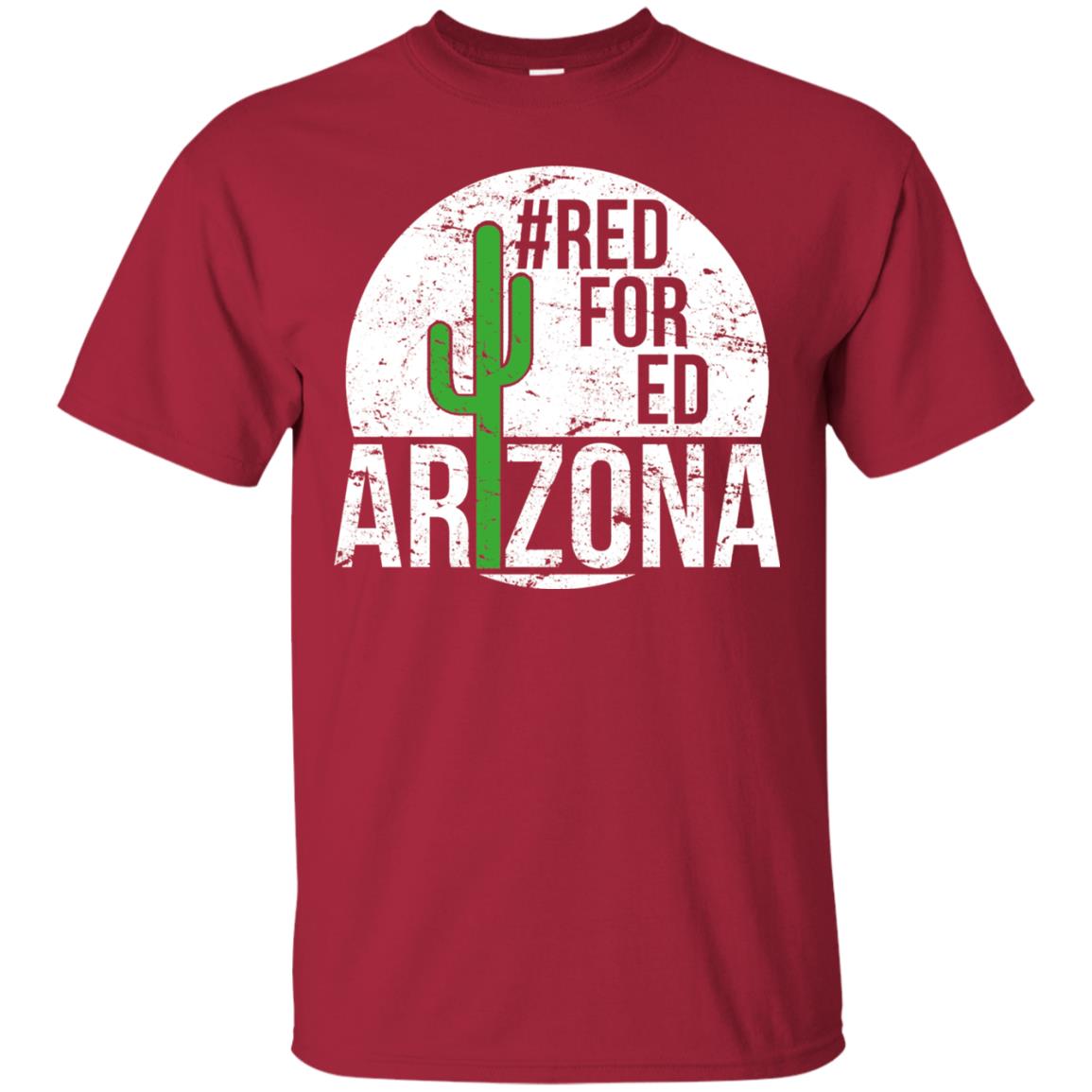 Vintage Red For Ed Arizona Teacher Protest T-shirt Cardinal