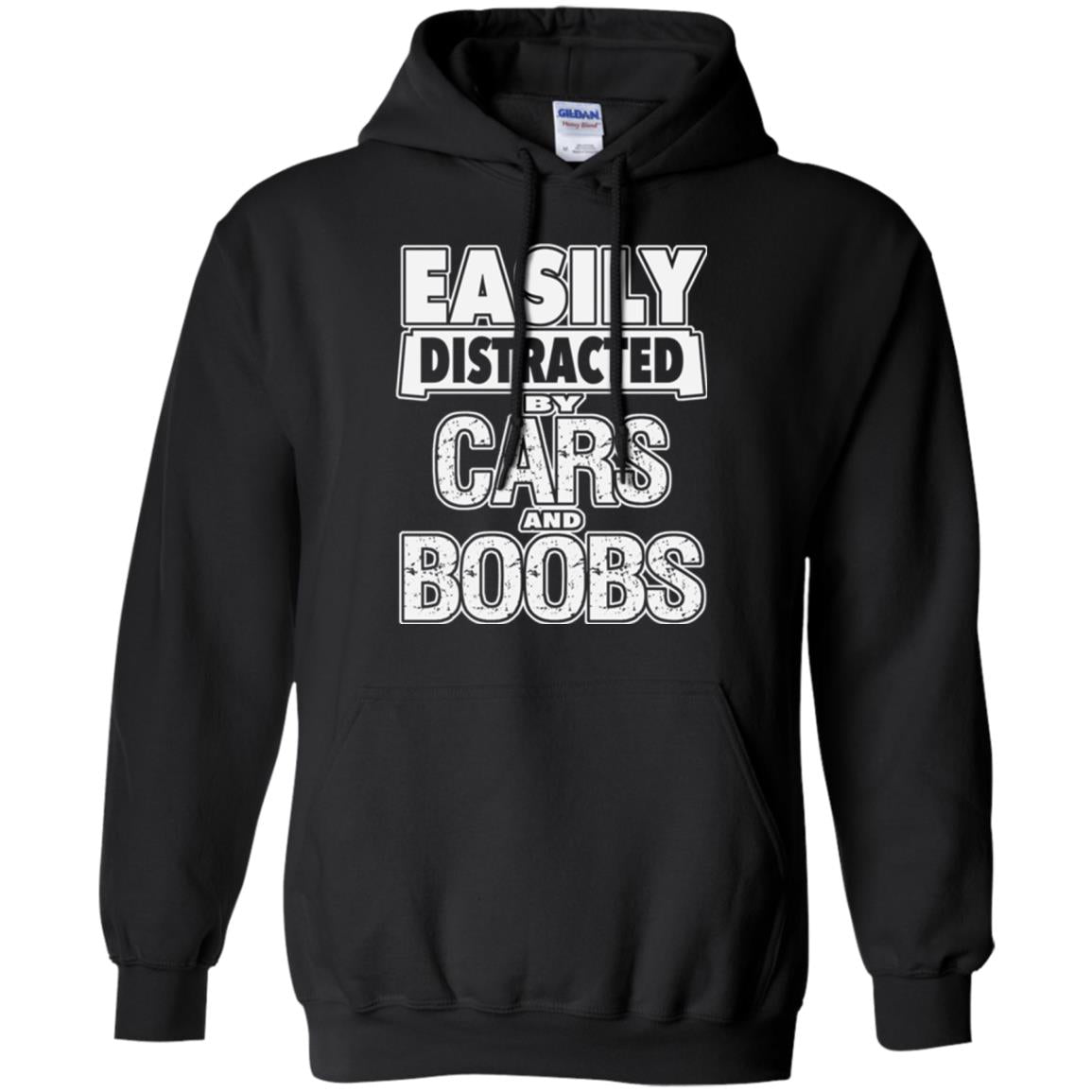 Car Lover T-shirt Easily Distracted By Cars And Boobs Black