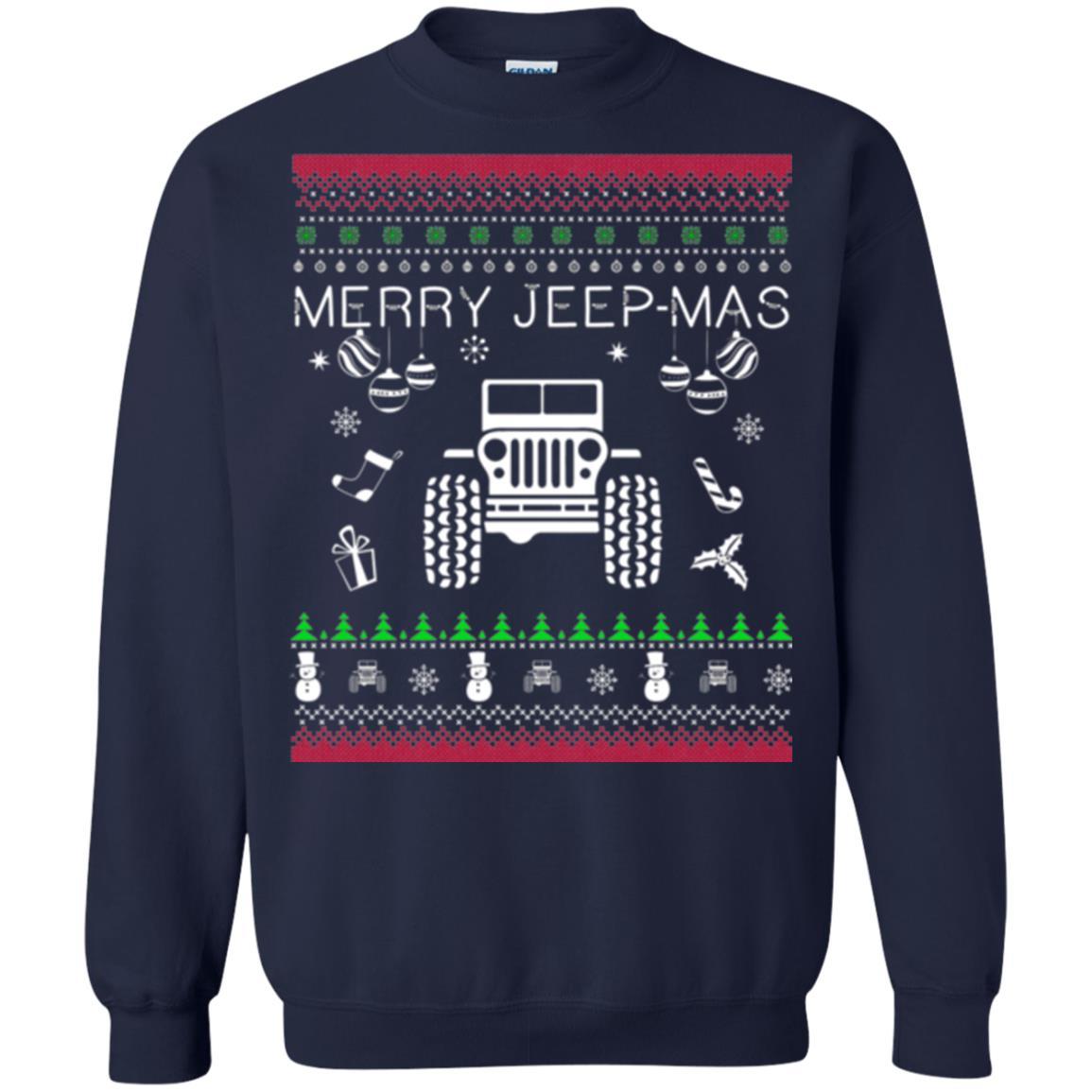 Christmas T-shirt Mery Jeep-mas Jeep Ugly Navy