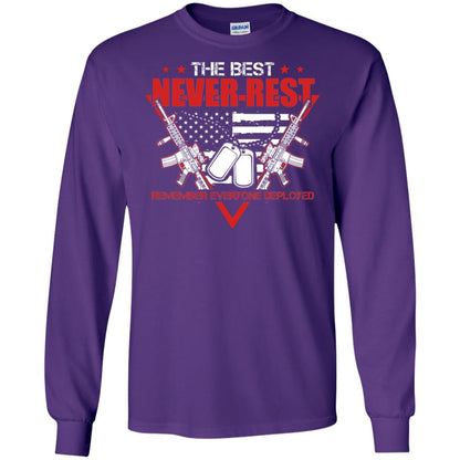 The Best Never Rest Remember Everyone Deployed Military Shirt Purple