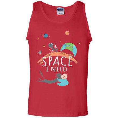 Funny Astronaut Universe Pun T-shirt I Need Space Red