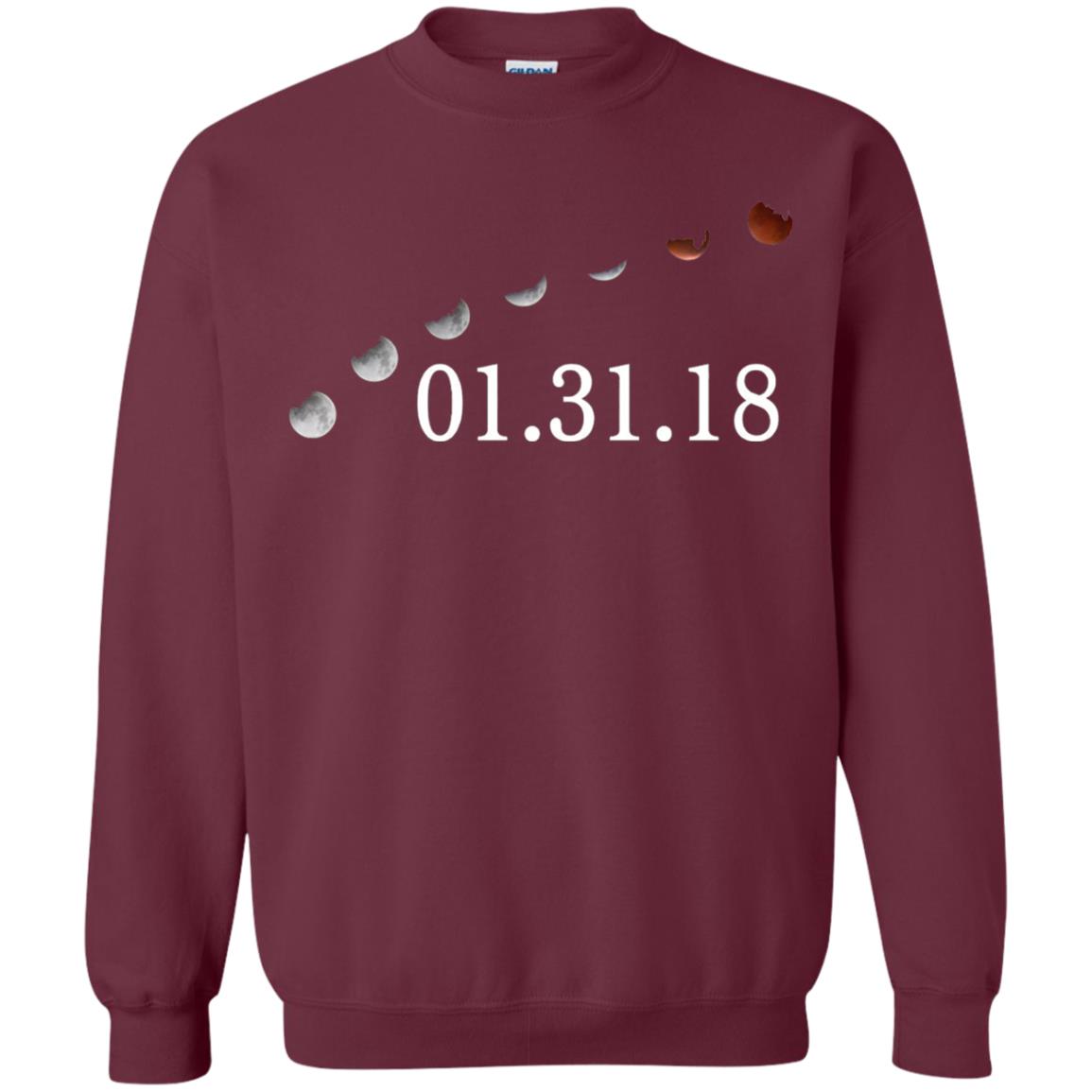 Usa Total Lunar Eclipse On January 31, 2018 T-shirt Maroon