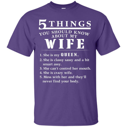 5 Things You Should Know About My Wife Husband T-shirt Purple