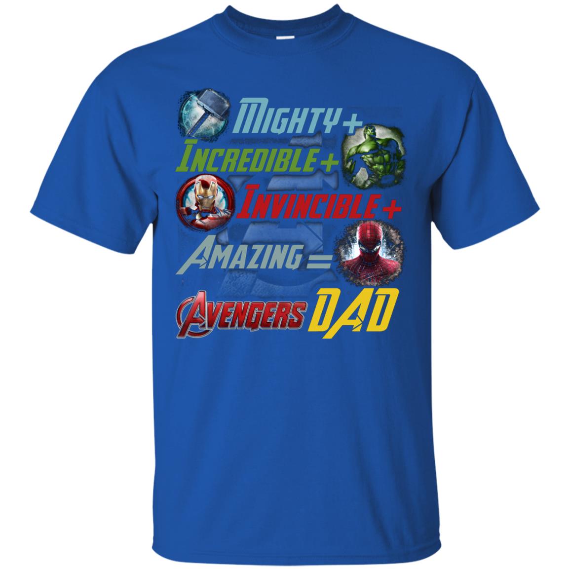 Mighty Incredible Invincible Amazing Dad Movie Fan T-shirt Royal