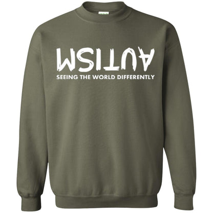 Pround Autism Shirt Seeing The World Differently Military Green