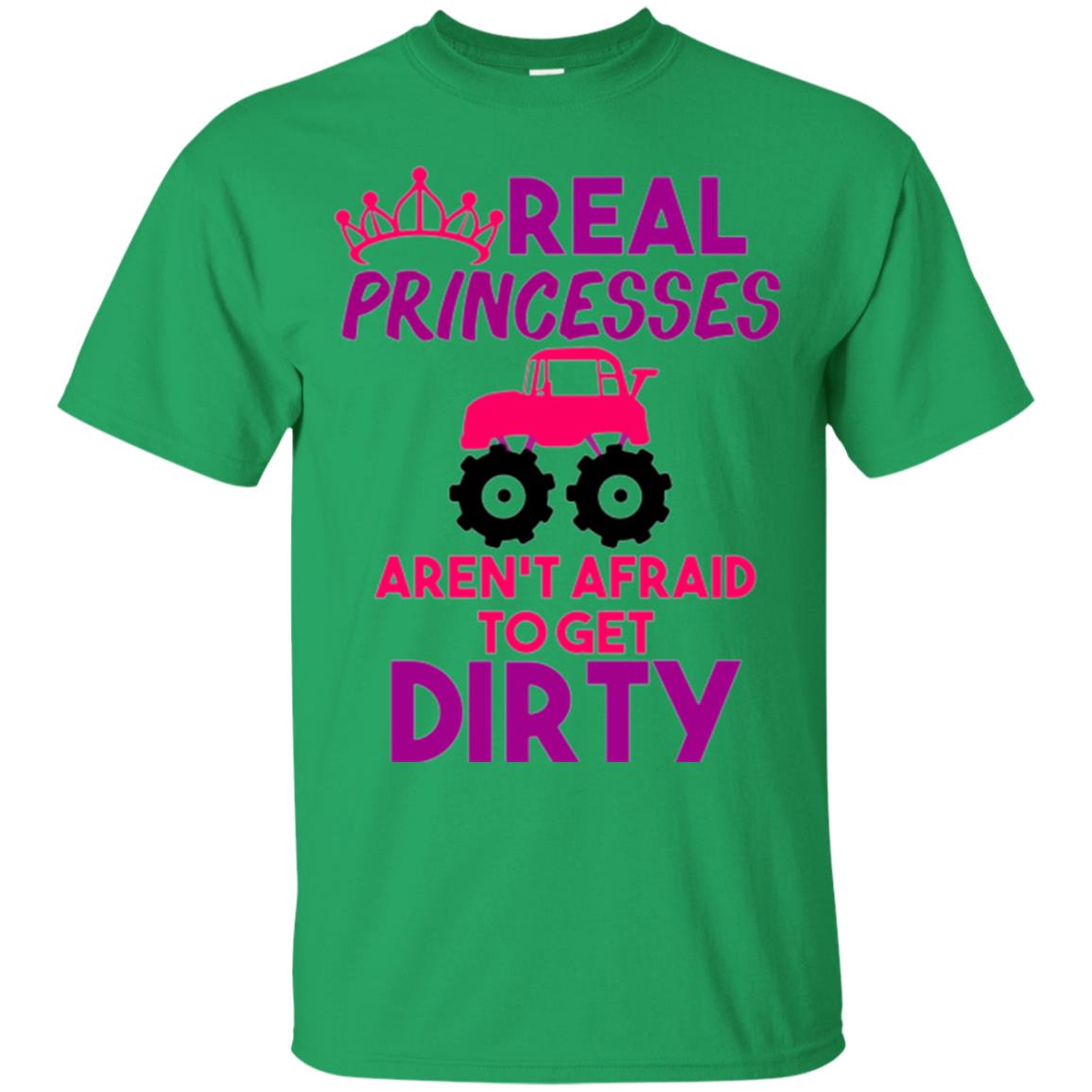Monster Truck Girl T-shirt Real Princesses Get Dirty Irish Green