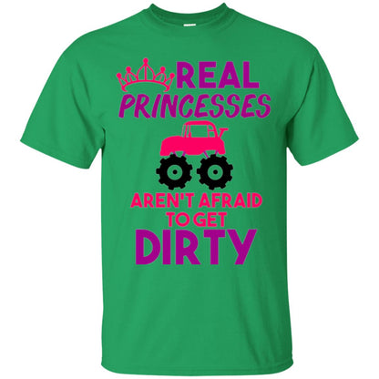 Monster Truck Girl T-shirt Real Princesses Get Dirty Irish Green