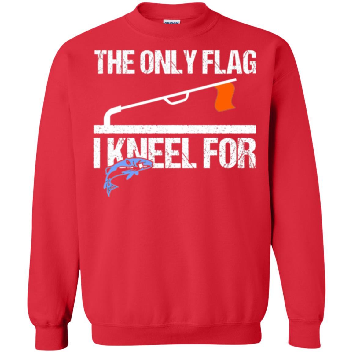 Fishing Lovers T-shirt The Only Flag I Kneel For Red