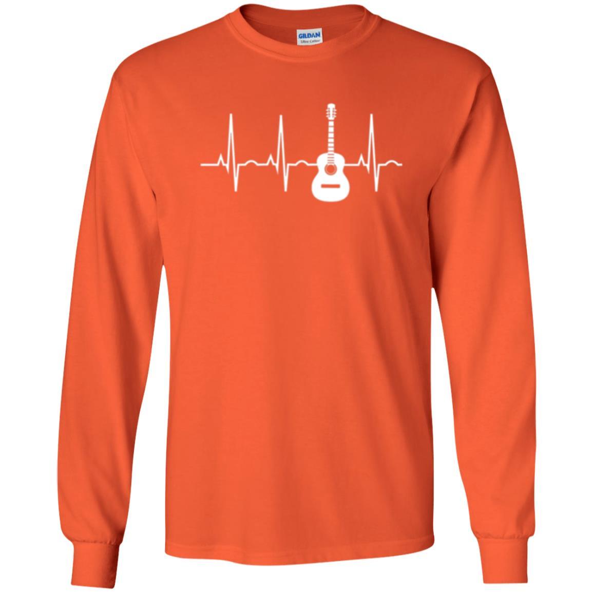 Guitarist T-shirt Guitar Heartbeat T-shirt Orange