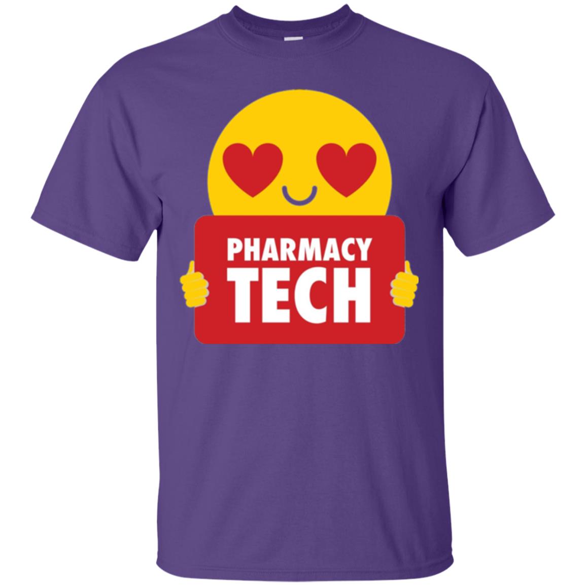 Pharmacy Tech T-shirt Heart Eye Emoji Purple