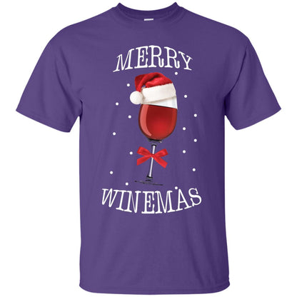 Merry Wine-mas X-mas Wine Drinking Lovers Gift Shirt Purple