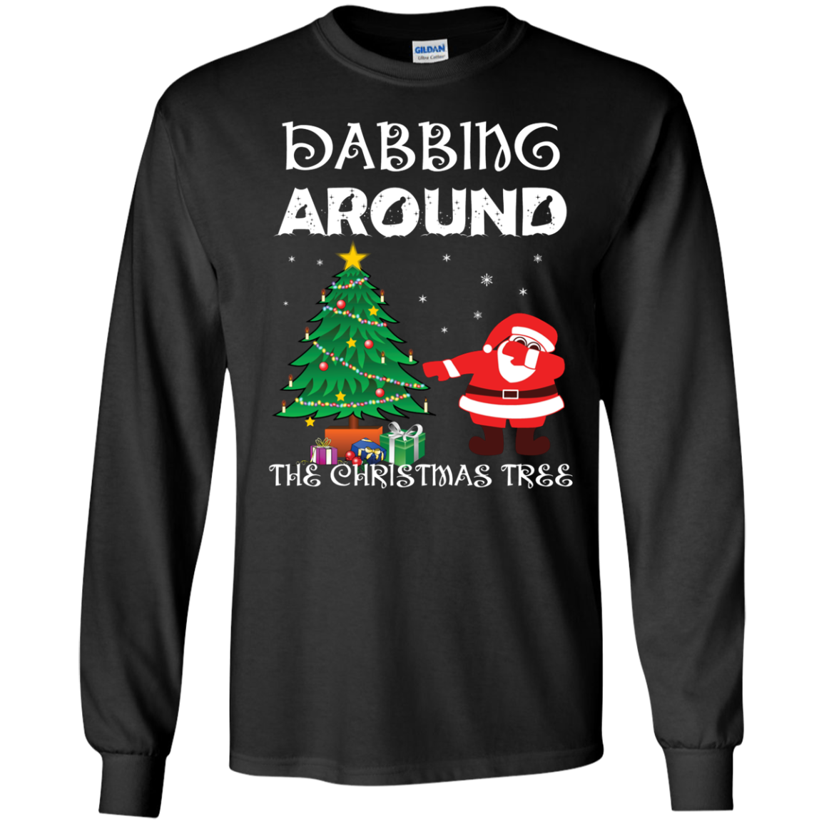 Christmas T-Shirt Dabbing Around The Christmas Tree Black