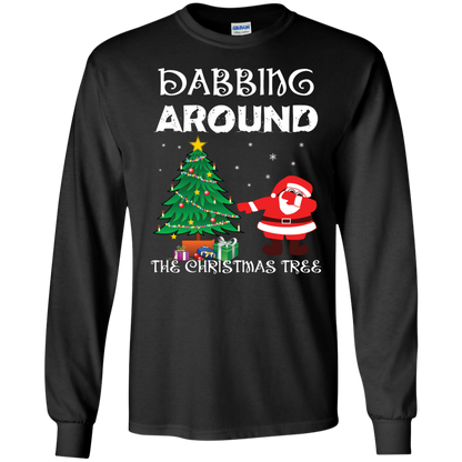 Christmas T-Shirt Dabbing Around The Christmas Tree Black