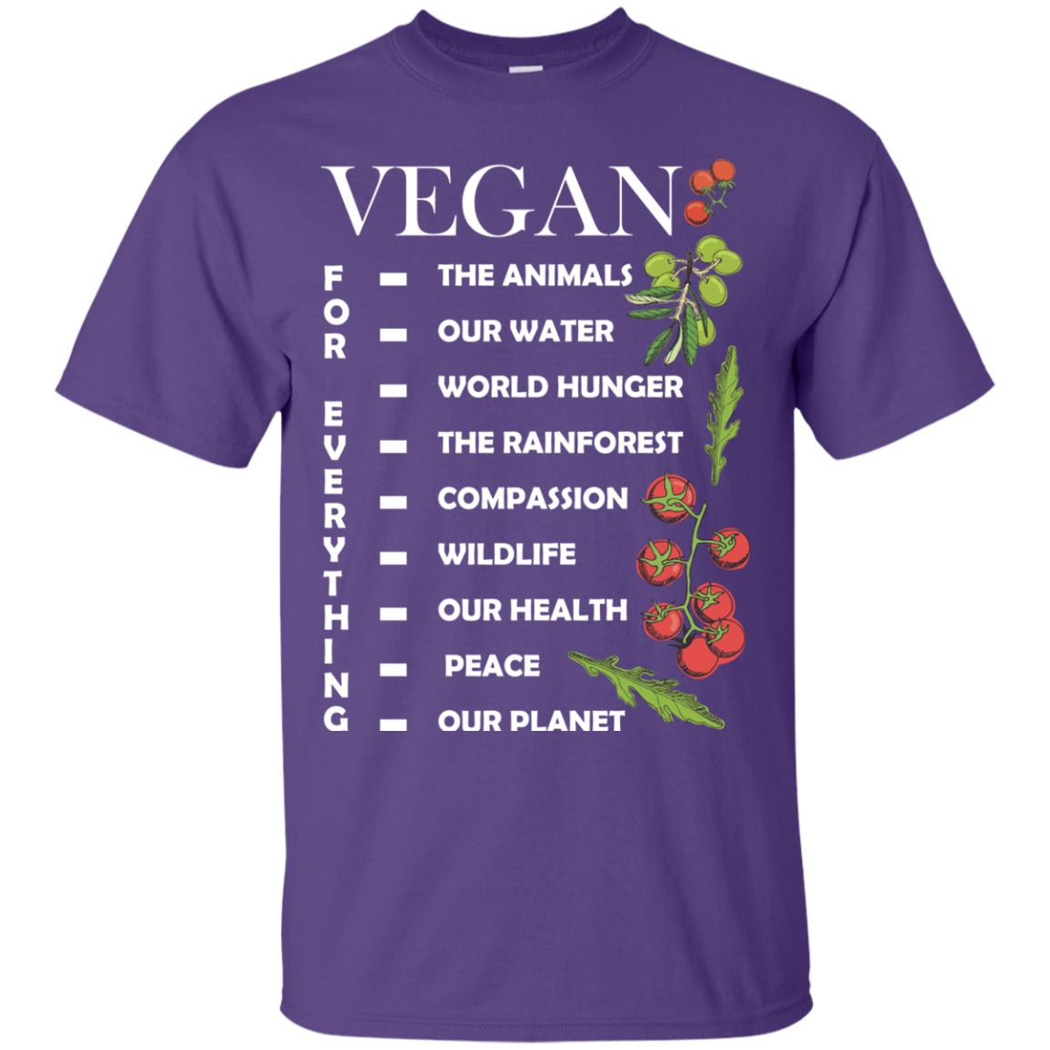Vegetarian T-shirt Vegan For Everything Purple