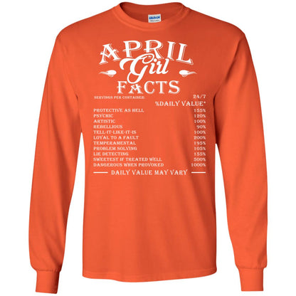 April Girl Facts T-shirt Orange