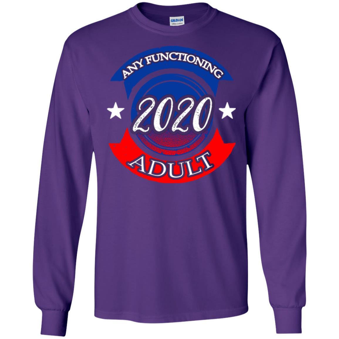 American Election Bumper T-shirt Any Functioning Adult 2020 Purple