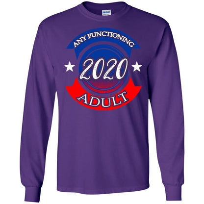 American Election Bumper T-shirt Any Functioning Adult 2020 Purple