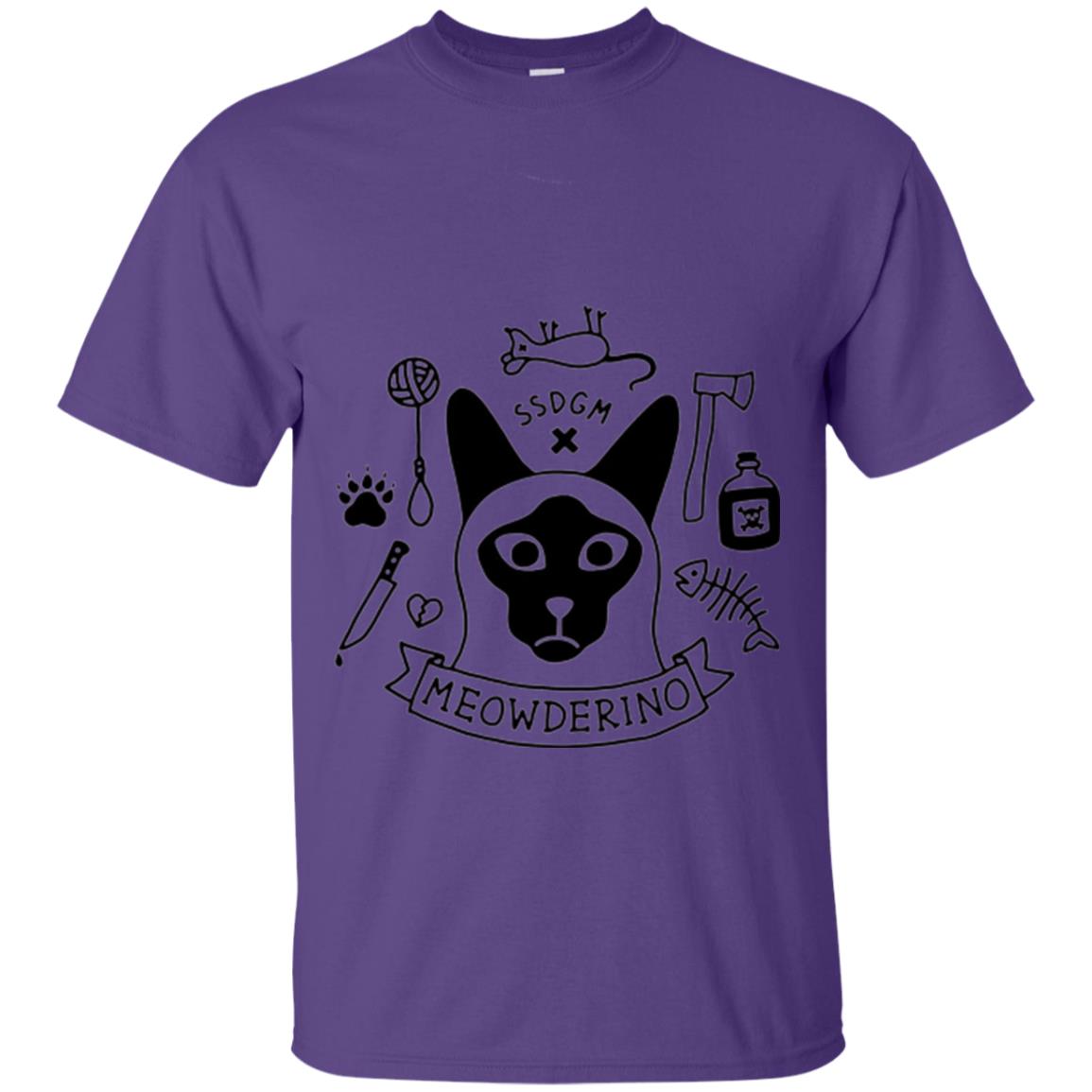 Meowderino T-shirt True Crime Cat Purple