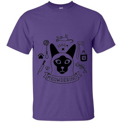 Meowderino T-shirt True Crime Cat Purple