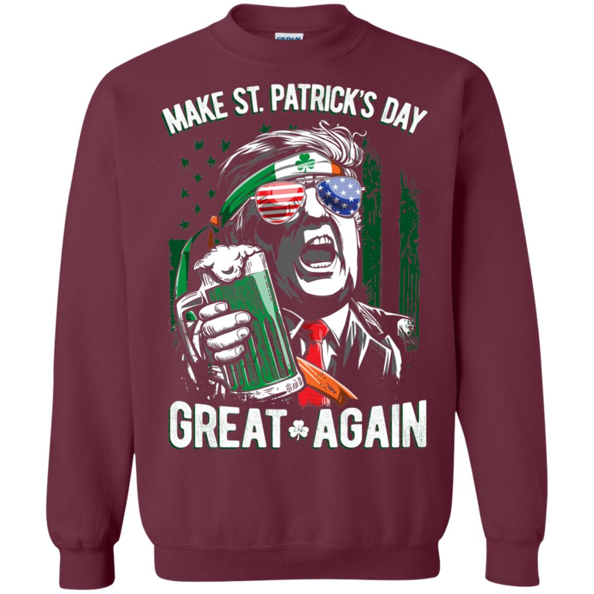Make St Patricks Day Great Again Trump Leprechaun T-shirt Maroon