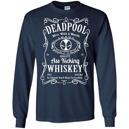 Deadpool Merc With A Mouth Quality Kiching Whiskey So Smooth You Will Want To Swallow Navy