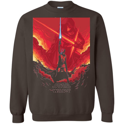 Film T-shirt Star Wars Last Jedi Rey Saber Reach Red Poster Dark Chocolate