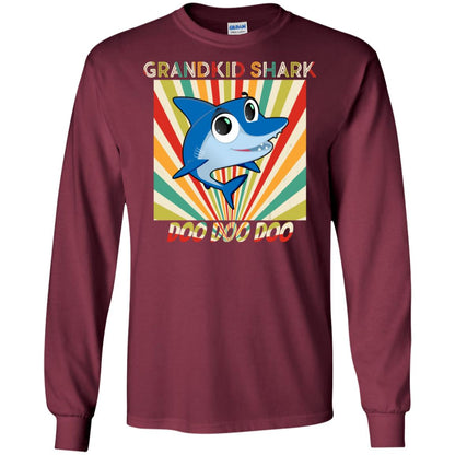 Grandkids Shark Doo Doo Doo Family Shark Gift Shirt Maroon