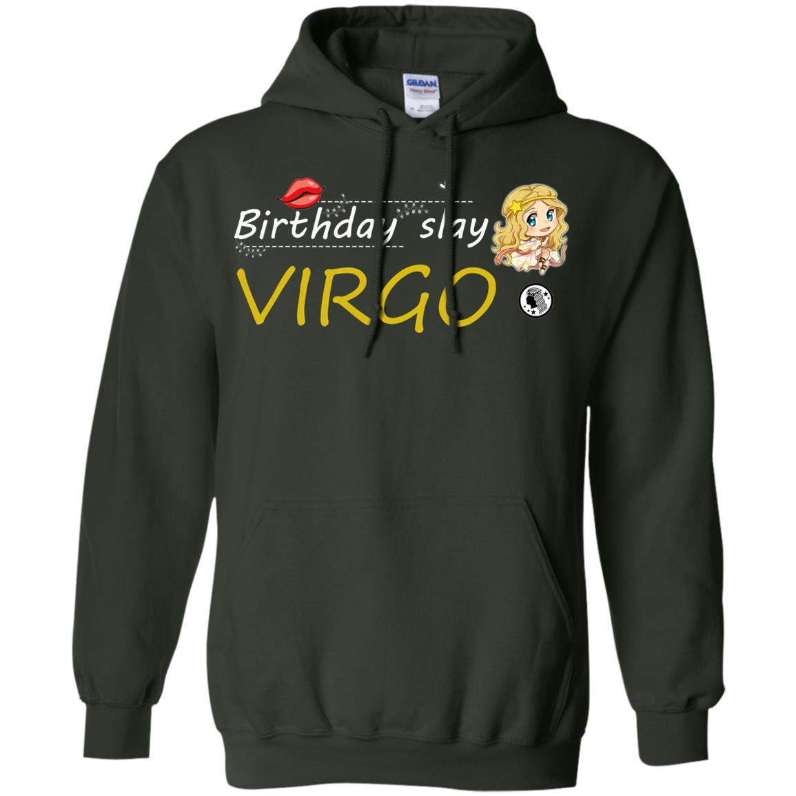Cute Virgo Girl Birthday Lip Slay T-shirt Forest Green