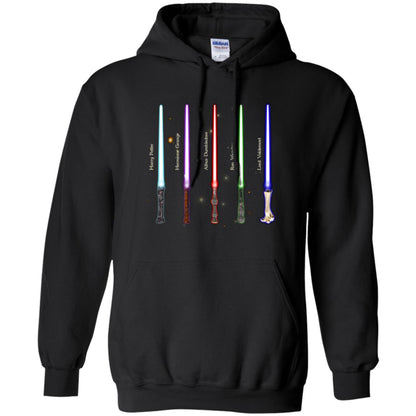 Harry Potter Lightsaber Wands Movie Fan T-shirt Black